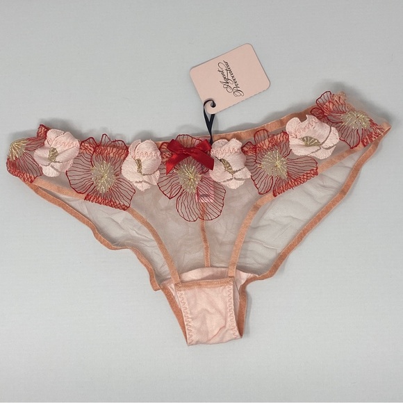 Agent Provocateur Philomena Red Pink Brief AP2 Small NWT $130